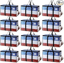 TAILI Extra Large Moving Bags, 12 Pack Clear Heavy Duty Totes For Storage with Visible Window, Wrap Around Handles, Storage Bags for Space Saving, Alternative to Moving Boxes by TinyTreasures Baby Boutique