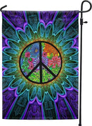 FLAGWIX Peace Hippie American Flags - Sunflower Decor, Garden Flag 12x18, Peace Sign Flags, Decorations Outdoor, A Little Something To Brighten Your Day Flag - Double Sided Heavy Duty Canvas Flags by GreenHaven Gardens