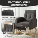 NIOIIKIT Modern Nursery Rocking Chair, Teddy Upholstered Rocking Chair with Footrest, Comfortable Rocker Recliner with Side Pocket, Glider Rocker for Living Room, Bedroom, Nursing Room (Dark Grey) by TinyTreasures Baby Boutique