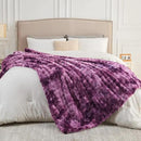 NEWCOSPLAY Faux Fur Throw Blanket Tie-dye Violet Purple Luxury Fluffy Thick Warm Bubble Blanket for Couch Sofa Bed 700GSM (Tie-dye Violet Purple, Throw(50"x60")) by CozyNest Decor