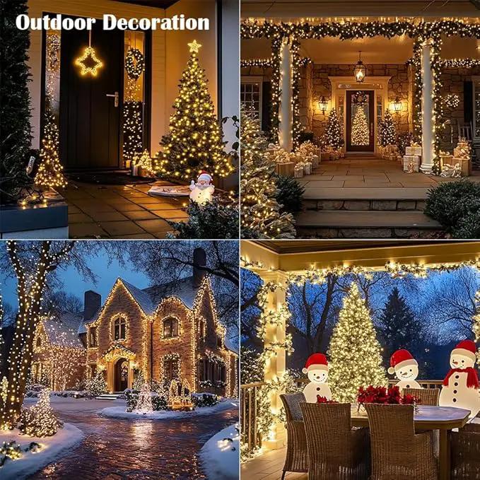 Fairy Lights Plug in,4Pack 100FT 300 LEDs Waterproof Led String Lights,Twinkle Light with 8 Modes Remote for Outdoor Indoor Christmas Wedding Birthday Garden Party Decorations,Warm White, photo 7 of 7