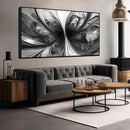 Large Abstract Canvas Wall Art for Living Room Black and White Wall Decor for Office Black Framed Wall Art 29 x 58 Inch by CozyNest Decor