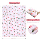 Rquite Car Seat Covers for Babies - 100% Muslin, Lightweight, Soft, Breathable Baby Carrier Cover - Summer Stroller Canopy (Pink Flower) by TinyTreasures Baby Boutique
