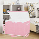 Toy Storage Box for Girls, Large Kids Toy Chest Boxes Organizers and Storage with Lids & Handles for Nursery,Playroom 24.5"x13"x16"(Pink) by TinyTreasures Baby Boutique
