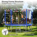 Upgraded 10/12/14/15/16FT Trampoline Outdoor, Large Kids Trampoline with Light, Stakes, Sprinkler, Backyard Trampoline with Basketball Hoop and Net, Capacity for 4-6 Kids and Adults by TinyTreasures Baby Boutique