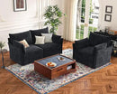 102.6" Modular Sectional Sofa, L Shaped Couch Set for Living Room, 3-Seater Comfy Cloud Couches with Movable Storage Ottoman,DIY Combination - Chenille Black by CozyNest Decor
