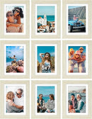 Vittanly 5x7 Picture Frames Set of 9, Shatter Resistant Plexiglass, Display 4x6 Pictures with Mat or 5x7 without Mat, Photo Frames for Wall or Tabletop, Engineered Wood, Cornsilk by CozyNest Decor