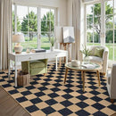 Lahome Checkered Easy Jute 8x10 Rug, Washable Rugs for Living Room Office, Farmhouse Neutral Non Slip Non Shedding Stain Resistance Indoor Outdoor Carpet for Balcony Patio Classroom by CozyNest Decor