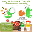 WAJIAYON Baby Fruit Feeder Pacifier - 5 Pack | 2 Infant Food Feeder Pacifier & 1 Baby Food Dispensing Spoon | Fresh Fruit Teethers for Babies | Shower Gifts for Boys and Girls (Green&Yellow) by TinyTreasures Baby Boutique