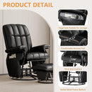 JIASTING 360° Swivel Recliner Chair with Ottoman & Double Side Pockets, Nursing Glider Rocking Recliner Chair, Gliding Chair for Nursery, Living Room, Office, Bedroom, Metal Frame (Black 1) by TinyTreasures Baby Boutique