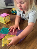 CreateOn Crayola Magnetic Tiles, Building Set for Kids, Magnetic Building Toys for Kids, STEM Travel, Gift for Boys and Girls Ages 3+, 14-Piece Set (Pastel) by TinyTreasures Baby Boutique