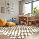 jinchan 5x7 Brown Checkered Area Rugs for Kids Room - Machine Washable Rug Modern Neutral Geometric Lattice Soft Non-Slip Carpet for Nursery Playroom Classroom Living Room Bedroom Home Office by CozyNest Decor