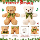 HyDren 12 Pack Bear Stuffed Animals 10 Inch Operation Christmas Bulk Items Small Bear Party Favors Plush Toys for Baby Shower Centerpiece Christmas Birthday Gifts(White, Light Brown) by TinyTreasures Baby Boutique