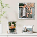 Vittanly 12x12 Picture Frames Set of 9, Shatter Resistant Plexiglass, Display 8x8 Pictures with Mat or 12x12 without Mat, Photo Frames for Wall Mount, Engineered Wood, Distressed White by CozyNest Decor