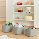 Small Baskets Set of 3 - 11"x7"x7" Perfect Toy Baskets for Storage, Ideal Storage Basket for Cube, Towels, and More - Basket for Shelves （Grey by TinyTreasures Baby Boutique
