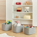 Small Baskets Set of 3-11"x7"x7" Perfect Toy Baskets for Storage, Ideal Storage Basket for Cube, Towels, and More - Basket for Shelves （Grey) by CozyNest Decor