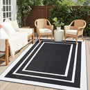 OLANLY Outdoor Rug 5x8 ft Waterproof, Reversible Outdoor Plastic Straw Rug, RV Mat, Indoor Outdoor Carpet Clearance for Patio, Camping, Balcony, Deck, Backyard, Black & White by GreenHaven Gardens