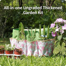 Garden Tool Set,10 Piece Garden Kit,Heavy Duty Stainless Steel Gardening Hand Tools with Durable Storage Tote,Rust-Proof Garden Tools,Gardening Gifts for Women Men Pink Floral Pattern Design by GreenHaven Gardens