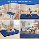 Baby Play Mat for Floor,1.3" Thick Memory foam Tummy Time Mat,Soft Coral Velvet Nursery Rug,Extra Large Non Slip Crawling Mat for Toddlers,Infants,kids,Yoga Mat,Tatami Mat for Living Room(Royal Blue) by TinyTreasures Baby Boutique
