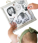 Wee Gallery Safari Activity Pad Organic Baby Play Mat with Sensory Toys, High Contrast Newborn Essentials Soft Tummy Time Mat for Babies 0-12 Months, Visual and Motor Skill Development Toy by TinyTreasures Baby Boutique