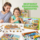 Puzzles for Kids Ages 4-6, 6 Packs 60 Pcs Wooden Jigsaw Puzzles for Kids Ages 6-8, Preschool Educational Vehicle Toys Gifts for 3 4 5 6 7 8 Boys Girls by TinyTreasures Baby Boutique