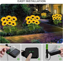 4 Pack Solar Sunflower Garden Lights 24 Vibrant Sunflowers LED Outdoor Decorative Stake Lights for Yard, Patio, Lawn, Pathway, IP65 Waterproof, Gardening Gift for Mom, Grandma, and Friends by GreenHaven Gardens