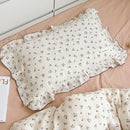 BuLuTu Cotton Muslin Kids Toddler Pillowcase with Cute Rose Flowers Super Soft Standard Nursery Pillowcase for Boys,Girls,Bedding Decor Machine Washable, Durable Pillowcase,1 Piece by TinyTreasures Baby Boutique