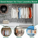 Wall Mount Clothes Drying Rack, Wall Mounted Drying Rack, Upgraded 3-Fold & Sturdy Laundry Drying Rack with 12 Dual-Side Hooks Space Saver for Laundry Room, Apartment, Dorms - Black by CozyNest Decor