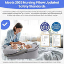 Baby Feeding Pillow, Anti Overflow Feeding Pillow for Reducing Spit-Up, Safety Nursing Pillow, Baby Lounger Reflux Wedge Breastfeeding, Removable top and Bottom by TinyTreasures Baby Boutique