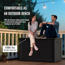 DRATO 230 Gallon Deck Box, Outdoor Large Waterproof Resin Storage Box with Lockable Lid for Patio Cushions, Gardening Tools, Sports Equipment, Black by GreenHaven Gardens