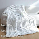 Maetoow Chenille Chunky Knit Blanket Throw （60×80 Inch）, Handmade Warm & Cozy Blanket Couch, Bed, Home Decor, Soft Breathable Fleece Banket, Christmas Thick and Giant Yarn Throws，White by CozyNest Decor