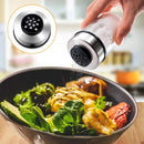 Mlici Oil and Vinegar Dispenser Set of 6 Bottles, Stainless Steel Salt Pepper Holder with 360° Rotating Holder, Cruet Soy Sauce - Premium Glass Condiment for Kitchen, Tabletop, Kitchen Containers by CozyNest Decor