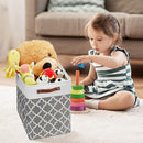 DULLEMELO Storage Baskets Large 17"x12"x15" Foldable Rectangular Storage Bins Baskets for Organizing [2 Pack] Fabric Nursery Storage Baskets for Home,Office,Closet,Clothes,Toys (White&Lattice Grey) by TinyTreasures Baby Boutique