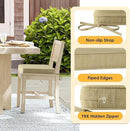 Outdoor Square Corner Seat Cushion, 19"x19"x3", Set of 4, Non Slip Seat Cushion Pads with Removable Cover for Patio Furniture, Garden Yard Lawn, Warm Taupe by GreenHaven Gardens
