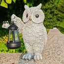 Garden Statues, owl Outdoor Figurines Decorated with Solar Lights, Unique Christmas Birthday Gifts for Moms, Grandmas, Women, Wives, Sisters (Grey Owl1) by CozyNest Decor