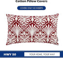 HWY 50 Burgundy Red Decorative Lumbar Pillow Cover Rectangle 12x20 Inch (1 Piece), Embroidered Cotton Farmhouse Cushion Cover Pillow Case for Sofa Couch Living Room Bed, Minimalist Floral by CozyNest Decor