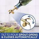 COOK WITH COLOR Glass Olive Oil Bottle Dispenser - 2 Pack- 17oz Oil and Vinegar Cruet - Olive Oil Carafe Decanter for Kitchen by CozyNest Decor