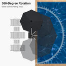 PURPLE LEAF 11ft Solar LED Patio Umbrella - Large Round Cantilever Umbrella with LED Lights, Windproof, Heavy Duty for Garden, Deck, Pool, Patio, Black by GreenHaven Gardens