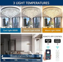 Modern Chandeliers for Living Room Crystal Ceiling Light Fixture LED Dimmable Lamp with Remote Pendant Lighting Flush Mount Ceiling Lighting for Dining Room Bedrooms by CozyNest Decor