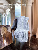 YnM Chunky Throw Blanket, Medium-Weight, Hand Knitted, Skin Friendly, Ventilated and Breathable, Machine Washable, Home Décor Piece for Couch, Sofa and Bed (Atlantis Blue, 50x70 Inch) by CozyNest Decor
