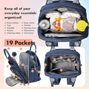 Dikaslon Diaper Bag Backpack with Portable Changing Pad, Pacifier Case and Stroller Straps, Large Unisex Baby Bags for Boys Girls, Multipurpose Travel Back Pack Moms Dads, Peacock blue by TinyTreasures Baby Boutique
