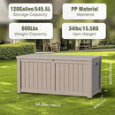 120 Gallon Outdoor Deck Box,Storage Lockable Waterproof Patio Furniture,Garden Tools,Cushions,Pool Accessories Outside Storage Resin Box(Grey) by CozyNest Decor