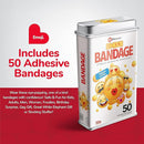 BioSwiss Bandages, Emoji Shaped Self Adhesive Bandage, Latex Free Sterile Wound Care, Fun First Aid Kit Supplies for Kids, 50 Count by TinyTreasures Baby Boutique