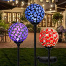 VCUTEKA Solar Garden Decorative Lights Outdoor, Mosaic Solar Light Waterproof LED Pathway Stake Light for Landscape Patio Yard Deck Walkway Decoration, 3 Pack （Blue&Purple&Red） by CozyNest Decor
