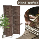 PayLessHere Room Divider 4 Panel Room Screen Divider Wooden Screen Folding Portable Partition Screen Wood with Removable Storage Shelves Color, Brown by CozyNest Decor
