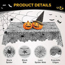 eZAKKA Halloween Table Cloth, 54" x 72" Spider Webs Tablecloths Black Tablecloth Lace Fabric Table Cloths Spooky Cover by CozyNest Decor