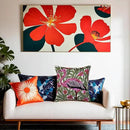 William Morris Flamingo Floral Pillow Cover - Hand Embroidered Modern Flower Pillowcase, Outdoor Cushion, Suzani Farmhouse Chair Throw, Couch Cushions - Wool, Size 18x18 by CozyNest Decor