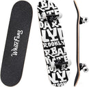 WhiteFang Skateboards for Beginners, Complete Skateboard 31 x 7.88, 7 Layer Canadian Maple Double Kick Concave Standard and Tricks Skateboards for Kids and Beginners by TinyTreasures Baby Boutique