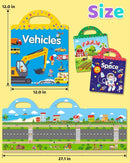 Benresive Reusable Sticker Books for Kids 2-4, Sticker Books for Toddlers 1-3 2-4, Toddler Travel Toys Activities Crafts Gifts - Farm, Space and Vehicle by TinyTreasures Baby Boutique