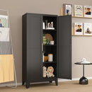 Metal Pantry Cabinet with 2 Doors and Adjustable Shelves, Kitchen Storage cabinets with Gold Handles, Versatile Storage for Laundry Room,Living Room,Bathroom,Dinning Room-Black by CozyNest Decor